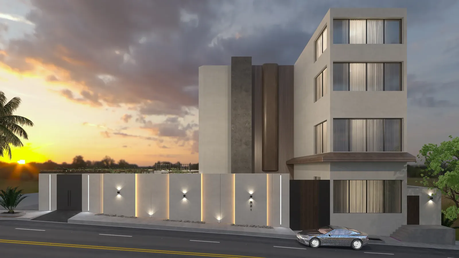 Modern villa — Facade, landscape & interior